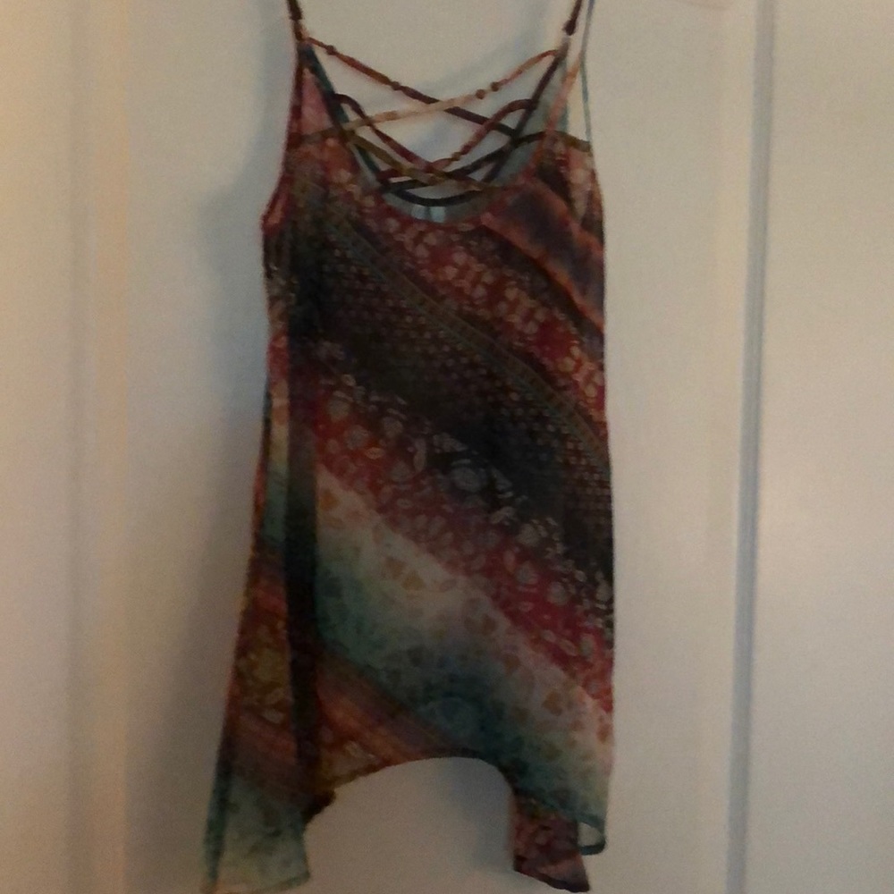 Multi colored sheer tank